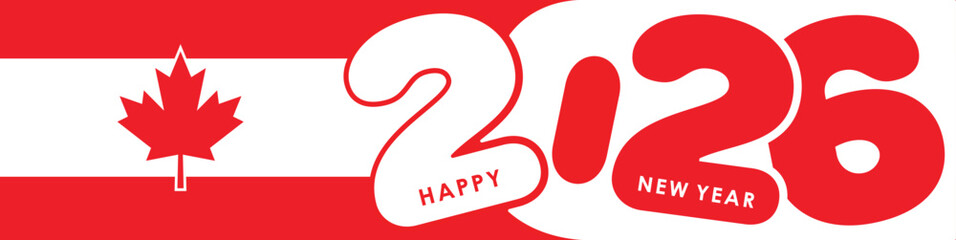 Canada Happy New Year 2026 Vector art	