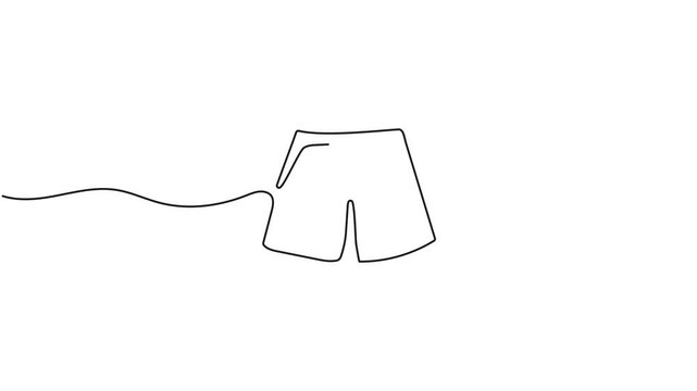 Animation of a single line drawing of underwear. Continuous contour movement of underwear. Continuous video with one line.
