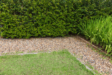 Splash Strips are the narrow band of gravel installed in between lawn and wall of house.