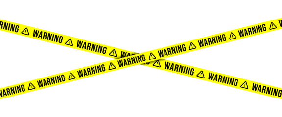 Bright yellow warning tape with black hazard symbols and bold text, ideal for construction sites, danger zones, or safety alerts. Perfect for graphic designs, posters, or web use.