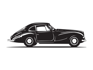 Classic Vintage Style Car Silhouette with a Retro Design Look. Stylized Illustration of a Classic Vintage Car.