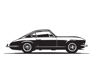 Obraz premium Classic Vintage Style Car Silhouette with a Retro Design Look. Stylized Illustration of a Classic Vintage Car.