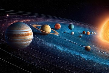 Digital Composite Image Solar System