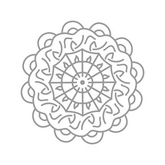 Vector floral mandala design black and white background
