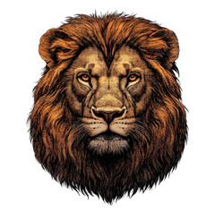 Majestic Lion Head Illustration - Powerful Feline