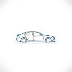 Car automobile vehicle transportation automotive design line drawing illustration sedan transport auto