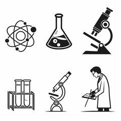 Obraz premium Scientist and science equipment isolated on white background