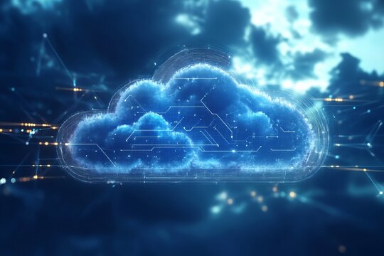 Futuristic digital cloud concept symbolizing innovation, connectivity, and advanced cloud computing technology