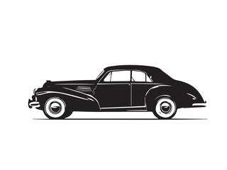 Obraz premium Classic Vintage Style Car Silhouette with a Retro Design Look. Stylized Illustration of a Classic Vintage Car.