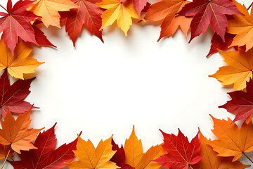 Seasonal Foliage Frame in Red, Orange, and Yellow Hues

