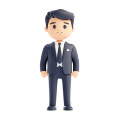 Dapper Businessman: A stylish businessman stands confidently, exuding professionalism. The illustration is an embodiment of ambition and success.