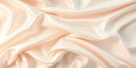 Obraz premium Soft, flowing waves of luxurious white silk fabric; elegant, smooth texture ideal for wedding decor, clean, detail