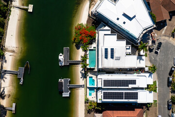 Top down view of Gold Coast homes