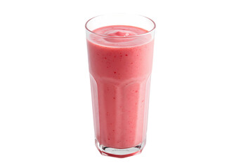 Pink Smoothie in a Tall Glass isolated on transparent background