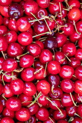 fresh ripe red cherries background