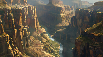 Grand Canyon aerial view with Colorado River