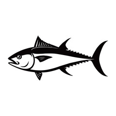silhouette photo of tuna fish on a white background