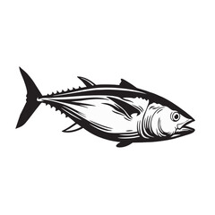 silhouette photo of tuna fish on a white background