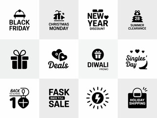 A diverse set of vector icons for web and mobile design, featuring business, travel, and computer symbols