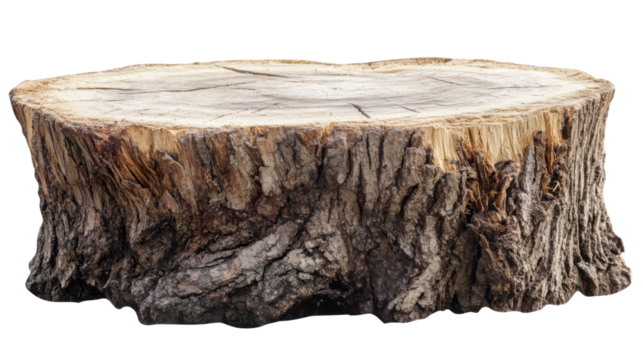 tree stump isolated on white background