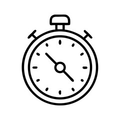 Stopwatch icon with simple lines and clear features  