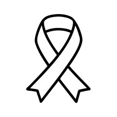 Awareness ribbon icon in simple line art style  