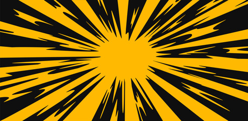 Explosion effect background. Anime style. Abstract comic book flash explosion blast radial lines. Speed lines. Vector illustration design.