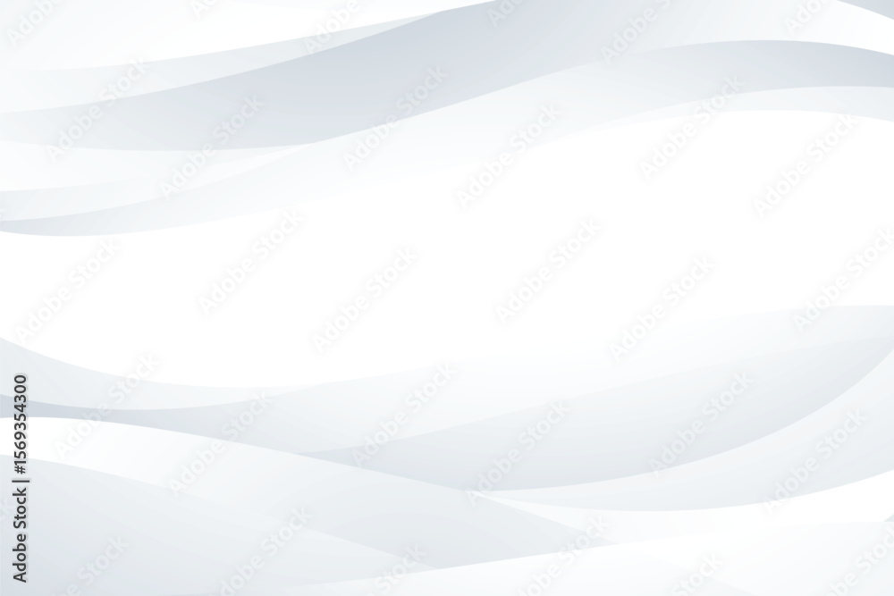 Aufkleber abstract white background with flowing curves and soft shadows creating a gentle wave pattern isolat