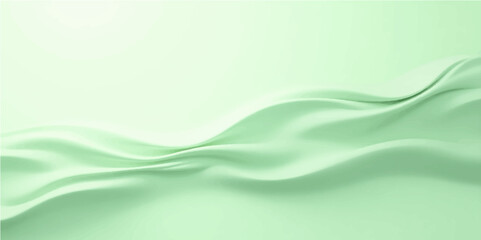 Abstract smooth green background with soft curves and gentle flow in minimalist nature inspired design