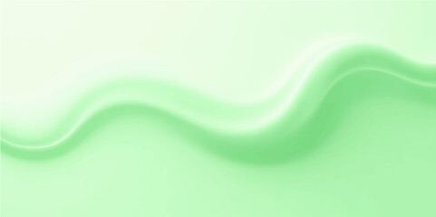Fresh green abstract background with flowing liquid waves and soft gradients in a clean vector layout