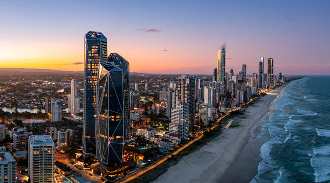 Sunset over the Gold Coast