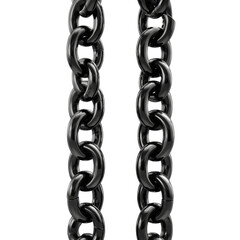Obraz premium Two vertical chains in shiny black glossy finish isolated against white background