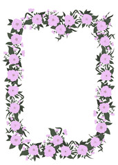 Beautiful flower frame. Template for greeting cards. Vector background.