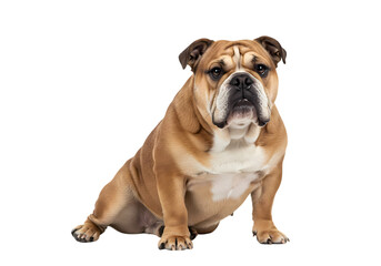 A Majestic British Bulldog A Portrait of Strength and Calm isolated on transparent background
