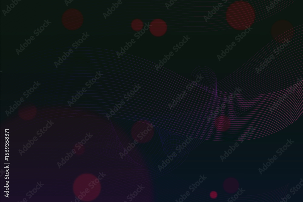 Poster abstract dark background with red bokeh circles and a faint grid pattern in the upper right corner i