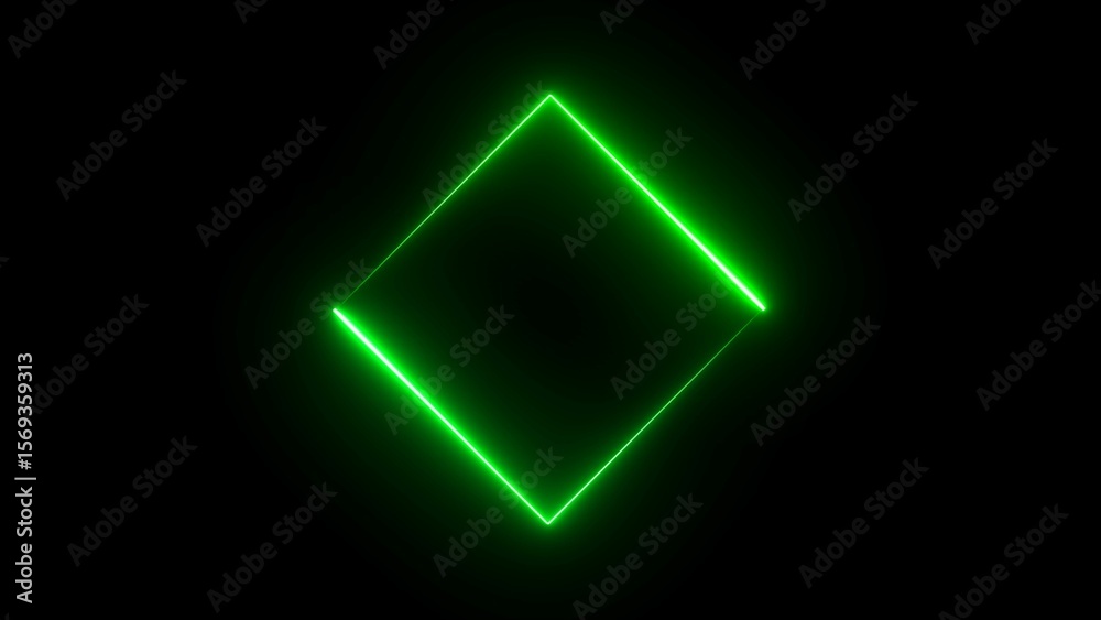 Canvas Prints abstract glowing neon rectangle border frame. neon square frame illustration.