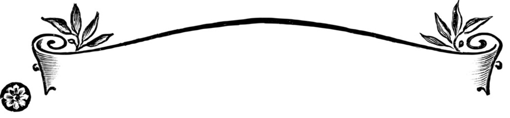 Vintage Banners and Ribbons, Floral Illustrations, vintage design, antique art