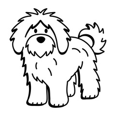A hand drawn style icon showing sheepdog
