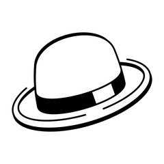 A drawing style icon showing bowler hat
