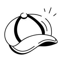 A sketchy style icon depicting flat cap
