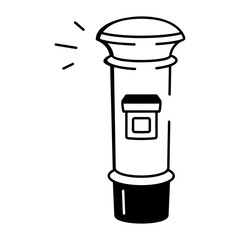 A sketchy style icon showing post box
