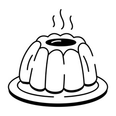 A hand drawn style icon representing pudding