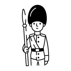 A drawing style icon showing royal guard
