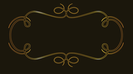 Gold decorative border. Elegant frame. Luxury vector. Stylish design. Ornate illustration. Creative artwork. Visual elements. Decorative frame. Classic style.  
