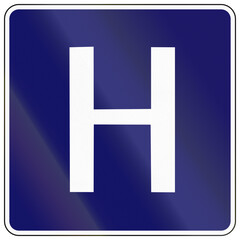 Obraz premium Guide road sign in Cambodia - Hospital