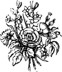 Rustic Flower Clipart – Vintage Botanical