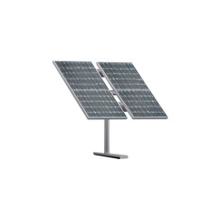 The stand-alone solar panel system consists of two panels mounted on a slender metal support structure