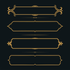Set of Gold premium label. golden name plate Illustration