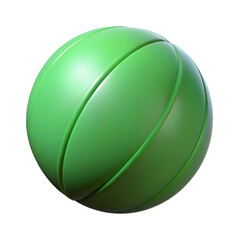 Lime Green Sphere with Subtle Grooves 3D Render on Transparent Background