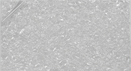 Transparent wrinkled plastic texture background, clear polyethylene film surface with crumpled shiny effect

